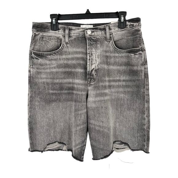 7 For All Mankind shorts Easy James distressed denim cutoff gray size 31 - Picture 1 of 8